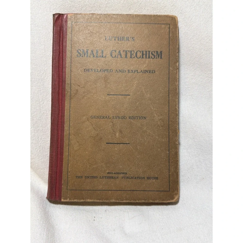 Antique 1893 Luthers Small Catechism General Synod Edition Lutheran Book 6x4